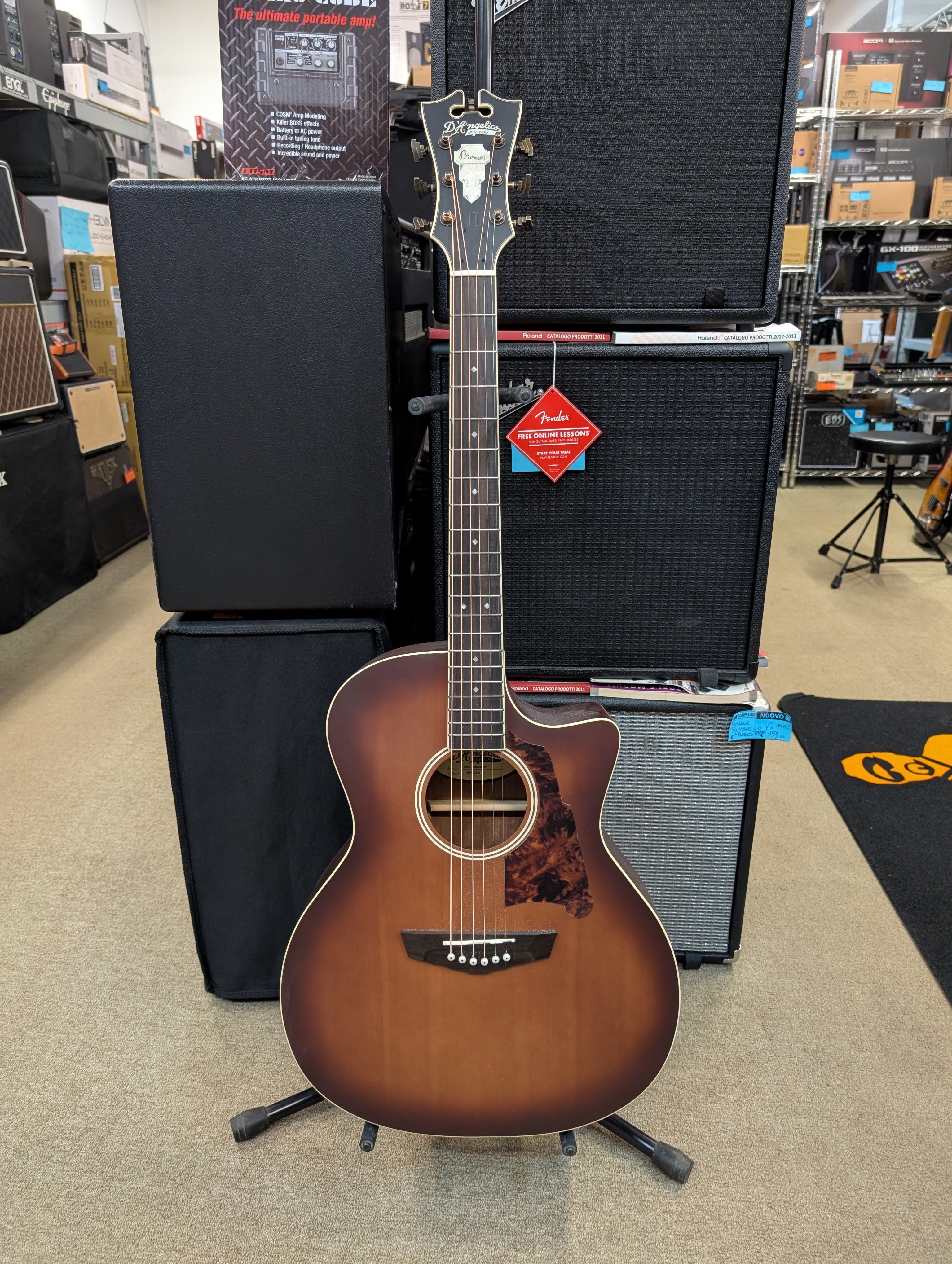D'Angelico Premier Gramercy Caramel Burst