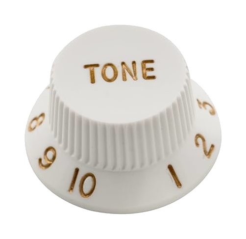 AllParts Top Hat Knob Strat TONE White