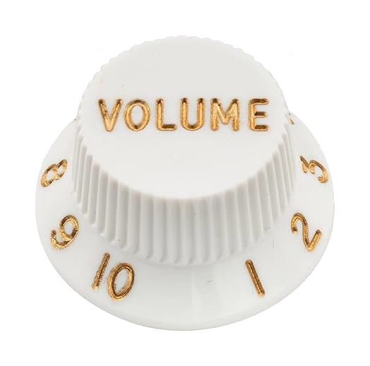 AllParts Top Hat Knob Strat VOLUME White