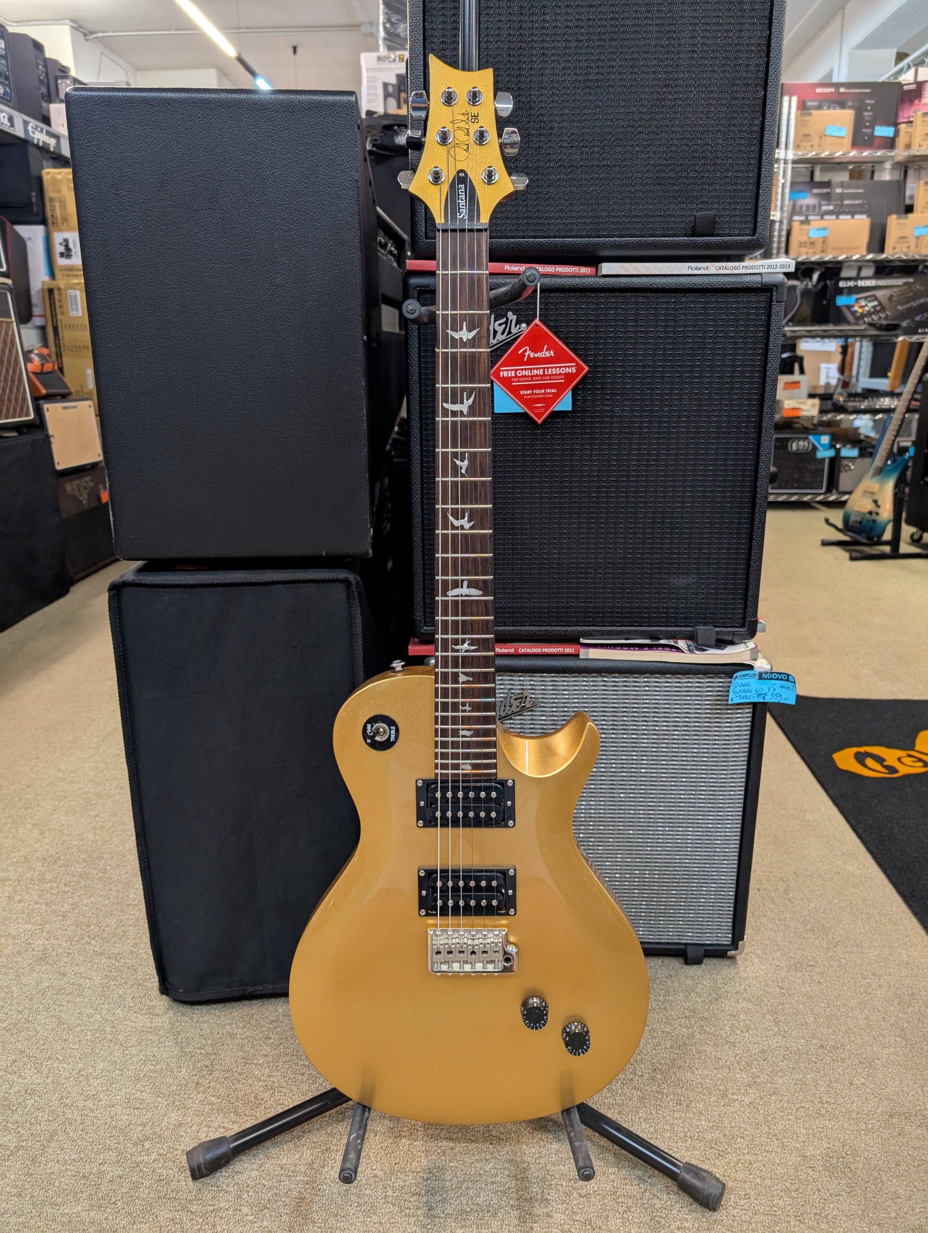 PRS SE Santana Singlecut Trem Egyptian Gold