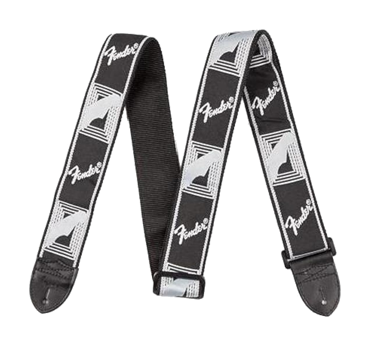 Fender Monogrammed Strap BK/LT Grey/DK Grey