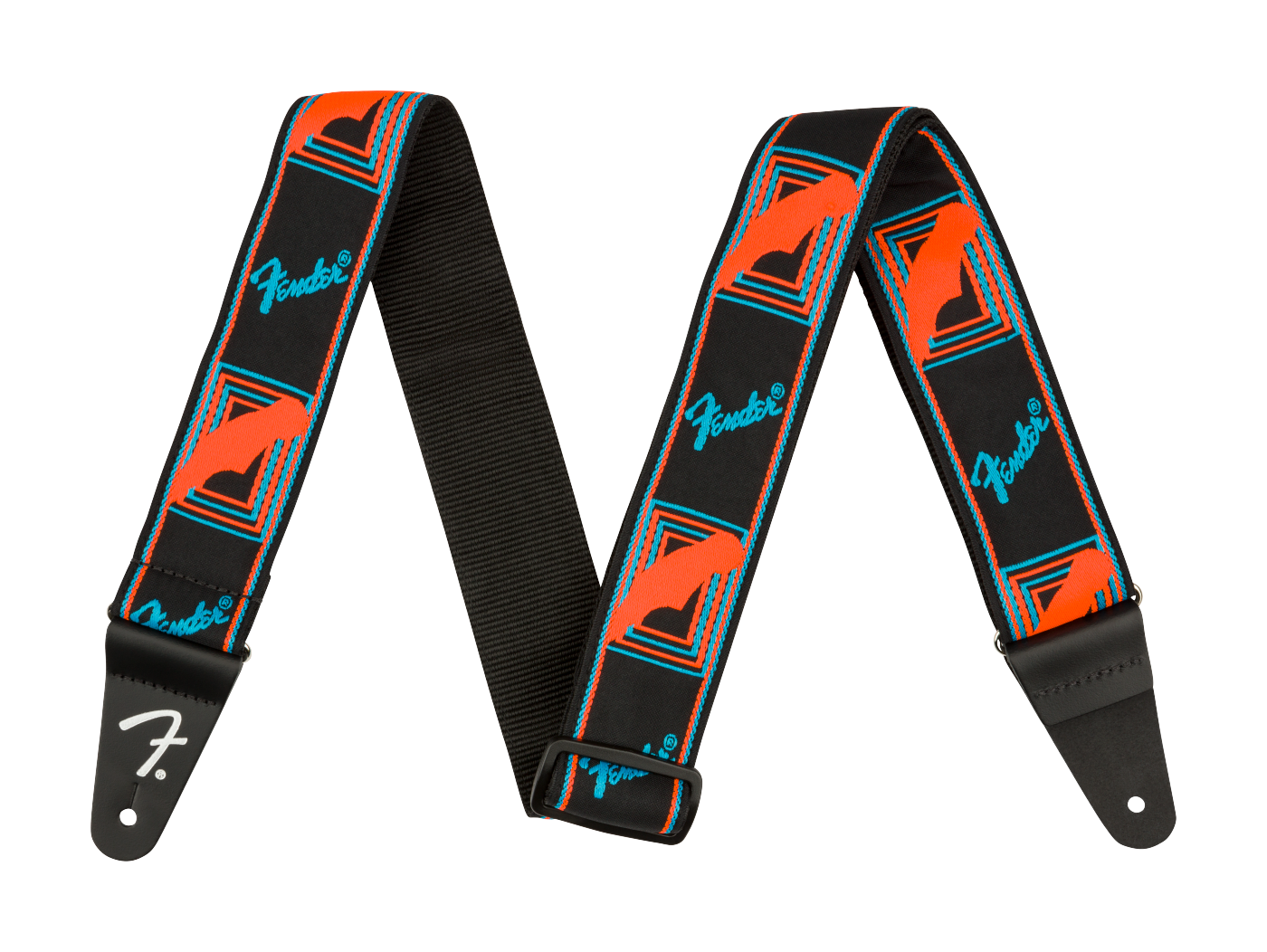 Fender Neon Monogram Strap Blue/Orange