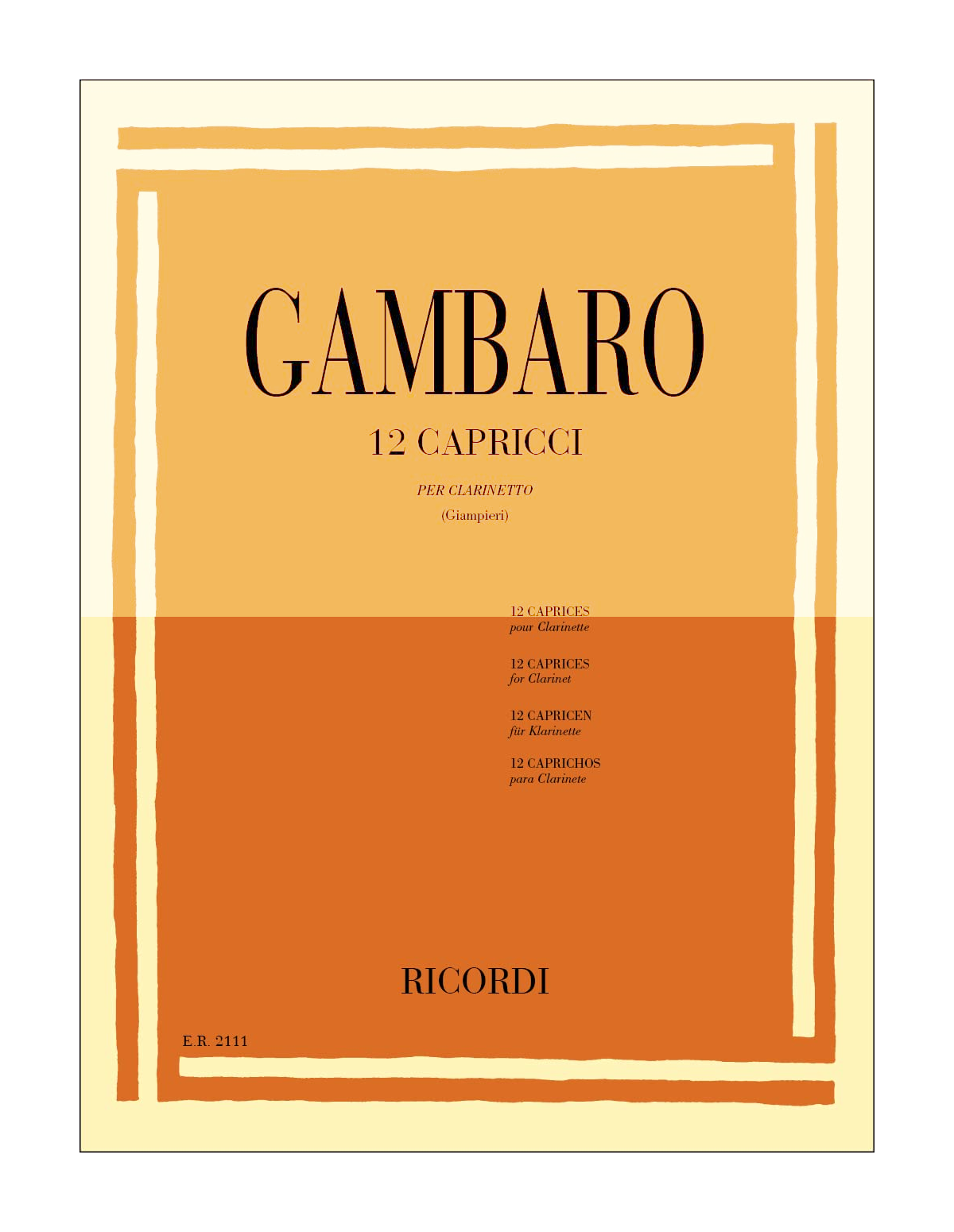 GAMBARO 12 Capricci per Clarinetto
