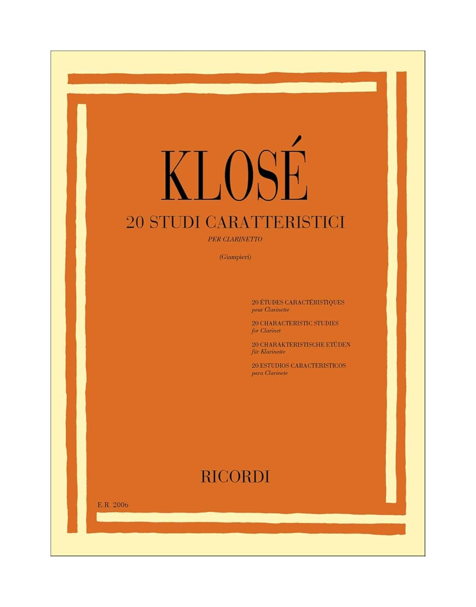 KLOSE' 20 Studi Caratteristici per Clarinetto