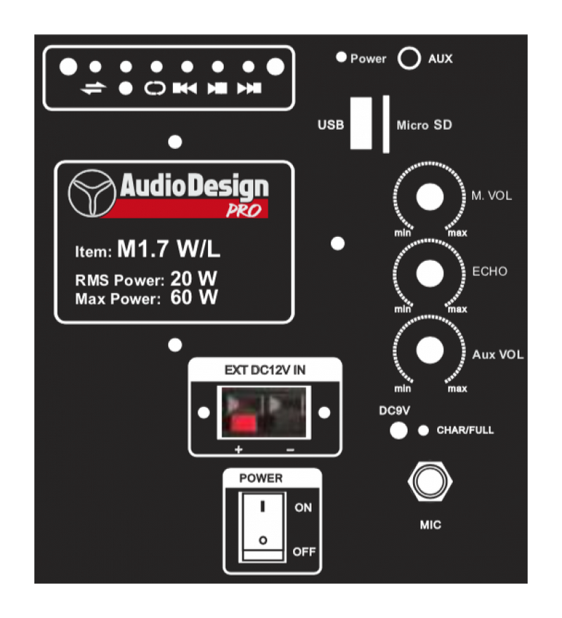 Audiodesign Pro M1 7 Wl (A Batteria)
