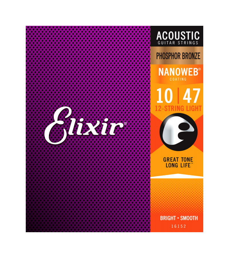 Elixir 16152 Nanoweb Phosphor Bronze 10-47 (12-String)