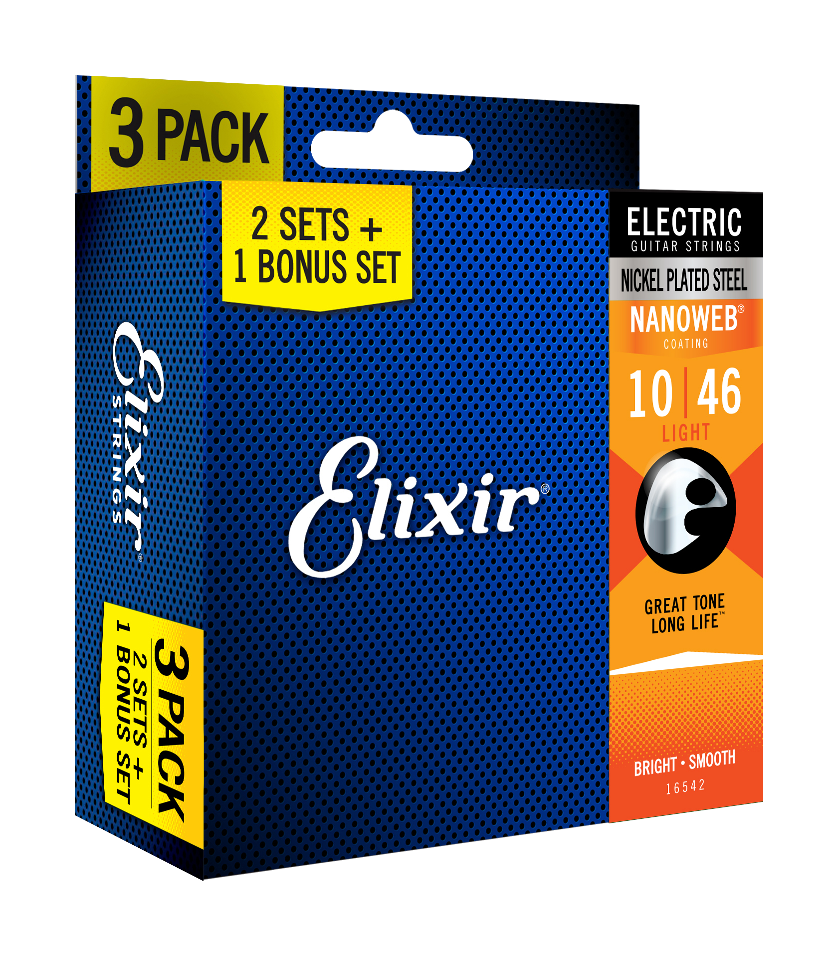 Elixir 3x2 Pack 16542 Electric Nickel 10-46