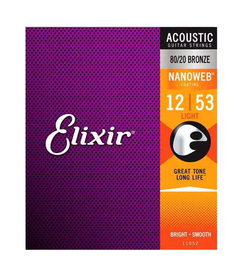 Elixir 11052 Nanoweb Light Acoustic Bronze