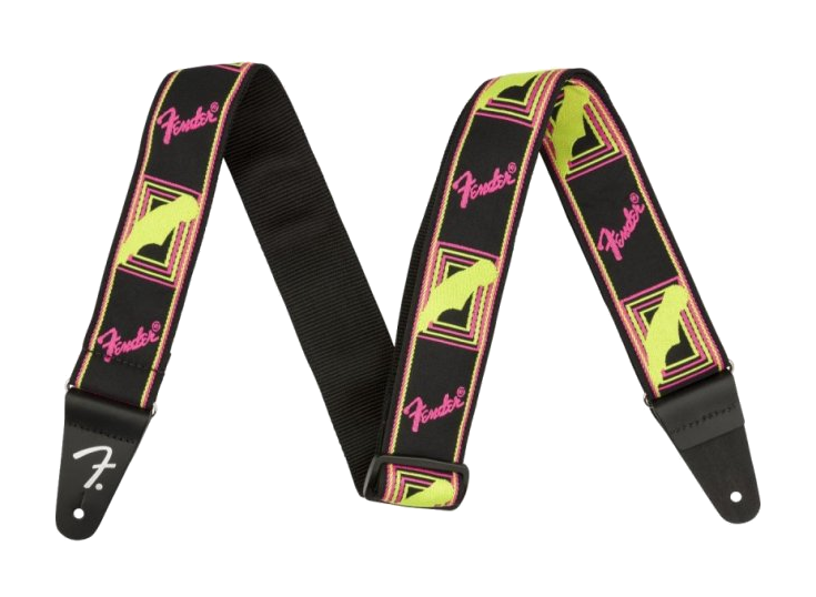 Fender Neon Monogram Strap Pink/Yellow